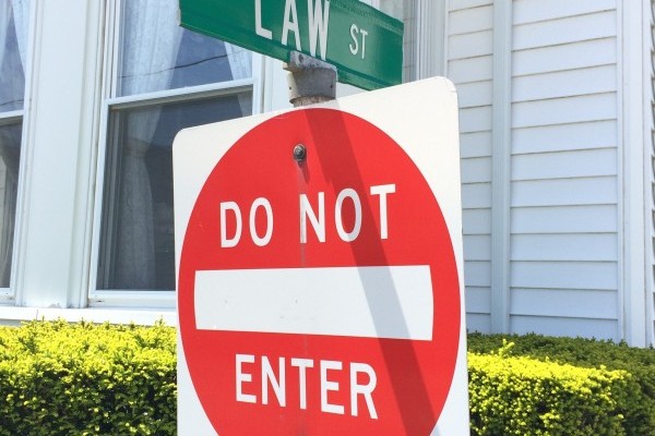 Law Street: Do Not Enter road sign