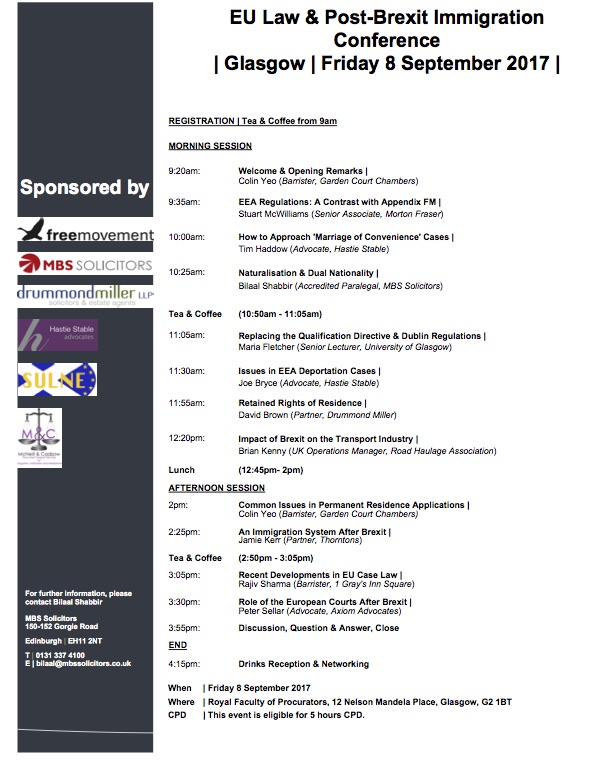 EU LAW & POST BREXIT CONFERENCE FLYER